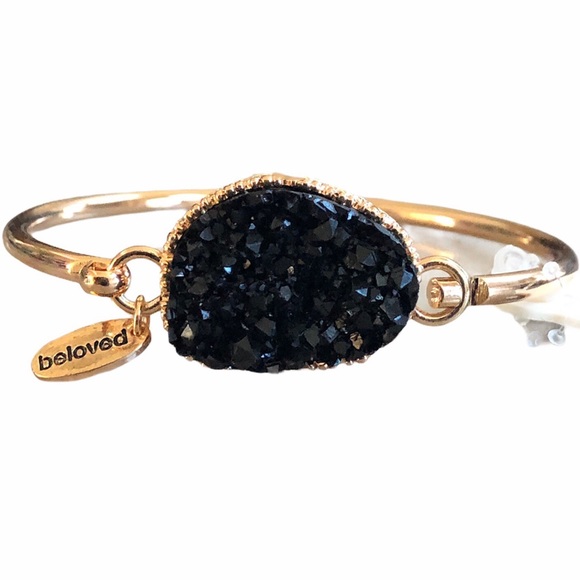 Black faux Druzy bracelet - Picture 6 of 6